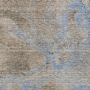 HomeRoots 8' X 10' Taupe Beige & Blue Abstract Washable Area Rug - Stylish, Durable for Indoor & Outdoor Use 620812