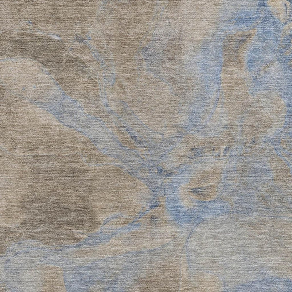HomeRoots 8' X 10' Taupe Beige & Blue Abstract Washable Area Rug - Stylish, Durable for Indoor & Outdoor Use 620812