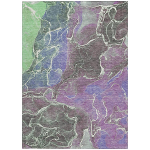 HomeRoots 10' Modern Abstract Area Rug in Purple, Gray & Mint Green – Washable, Durable & Versatile Design! 620838