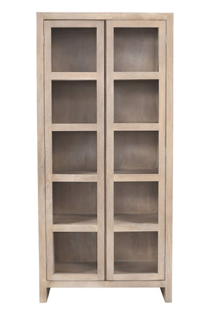 HomeRoots 91" Ivory Distressed Solid Wood Accent Cabinet - Stylish Storage Solution for Dining & Living Spaces 620845