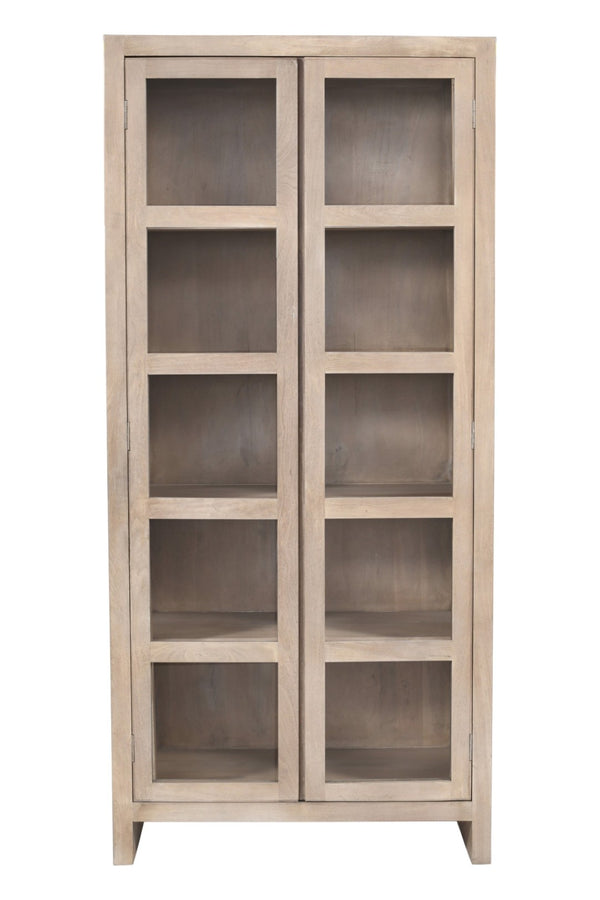 HomeRoots 91" Ivory Distressed Solid Wood Accent Cabinet - Stylish Storage Solution for Dining & Living Spaces 620845