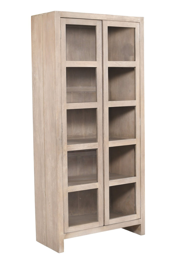 HomeRoots 91" Ivory Distressed Solid Wood Accent Cabinet - Stylish Storage Solution for Dining & Living Spaces 620845