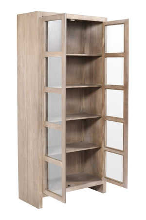 HomeRoots 91" Ivory Distressed Solid Wood Accent Cabinet - Stylish Storage Solution for Dining & Living Spaces 620845