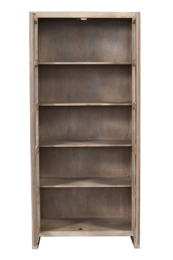 HomeRoots 91" Ivory Distressed Solid Wood Accent Cabinet - Stylish Storage Solution for Dining & Living Spaces 620845