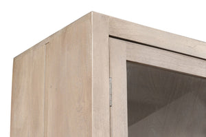 HomeRoots 91" Ivory Distressed Solid Wood Accent Cabinet - Stylish Storage Solution for Dining & Living Spaces 620845