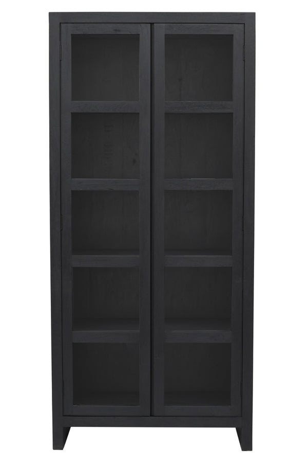 HomeRoots 91" Graphite Distressed Solid Wood Accent Cabinet - Elegant Storage Solution for Modern Spaces 620846
