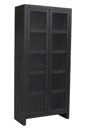 HomeRoots 91" Graphite Distressed Solid Wood Accent Cabinet - Elegant Storage Solution for Modern Spaces 620846