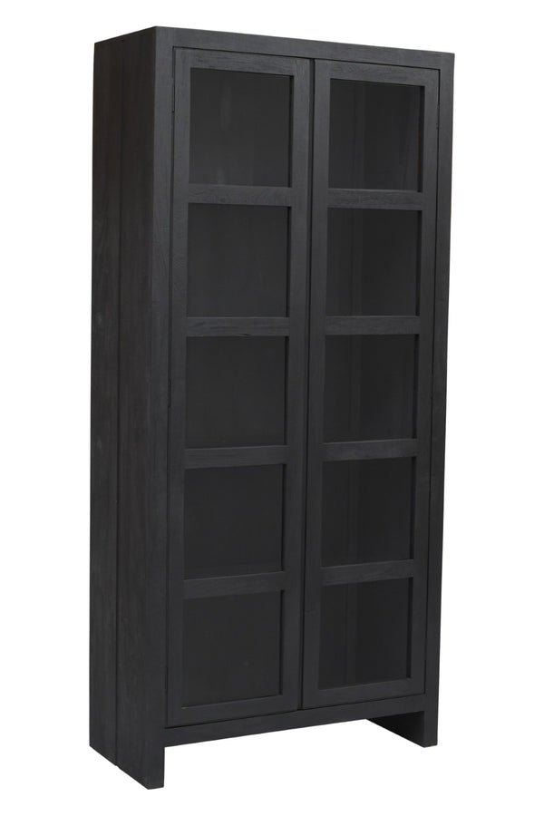 HomeRoots 91" Graphite Distressed Solid Wood Accent Cabinet - Elegant Storage Solution for Modern Spaces 620846