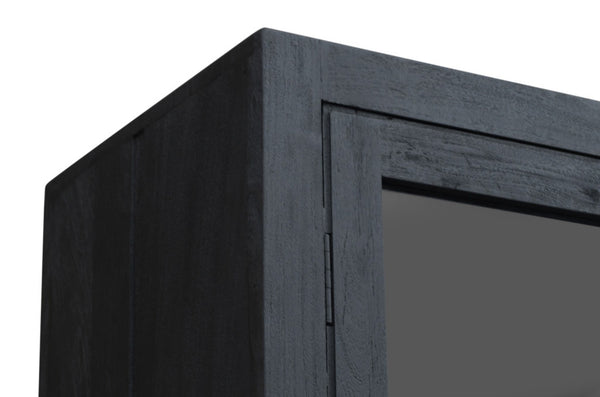 HomeRoots 91" Graphite Distressed Solid Wood Accent Cabinet - Elegant Storage Solution for Modern Spaces 620846
