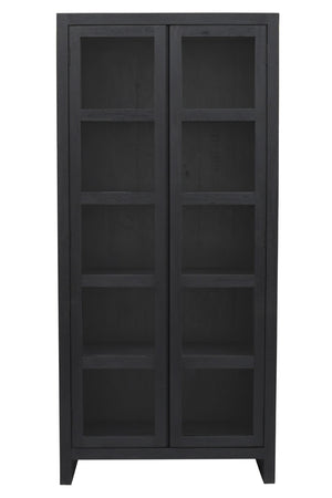 HomeRoots 91" Graphite Distressed Solid Wood Accent Cabinet - Elegant Storage Solution for Modern Spaces 620846