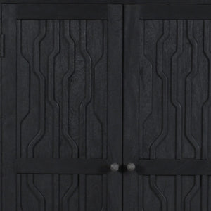 HomeRoots 36" Graphite Distressed Solid Wood Accent Cabinet with Two Doors for Stylish Storage Solutions 620848