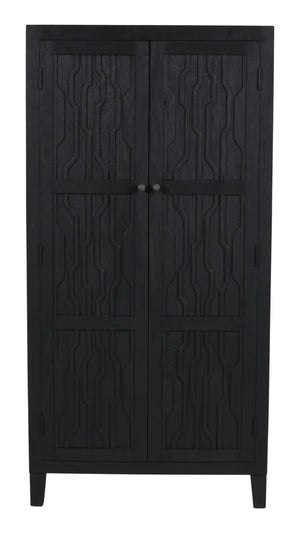 HomeRoots 36" Graphite Distressed Solid Wood Accent Cabinet with Two Doors for Stylish Storage Solutions 620848