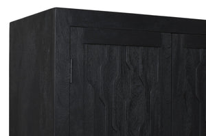 HomeRoots 36" Graphite Distressed Solid Wood Accent Cabinet with Two Doors for Stylish Storage Solutions 620848