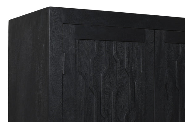 HomeRoots 36" Graphite Distressed Solid Wood Accent Cabinet with Two Doors for Stylish Storage Solutions 620848