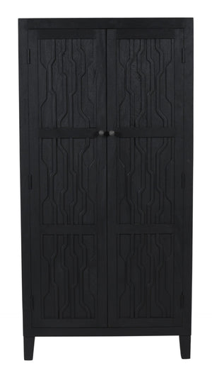 HomeRoots 36" Graphite Distressed Solid Wood Accent Cabinet with Two Doors for Stylish Storage Solutions 620848