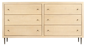 HomeRoots 68" Solid Mango Wood Dresser with 6 Drawers - Stylish Storage Solution for Every Bedroom Décor 620850