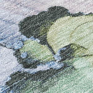 HomeRoots 5' X 8' Artichoke Green & Lavender Abstract Area Rug – Stylish, Washable, Indoor/Outdoor, Durable Design 620853