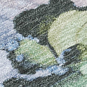 HomeRoots 8' X 10' Artichoke Green & Lavender Abstract Area Rug - Washable, Durable for Indoor/Outdoor Spaces! 620855