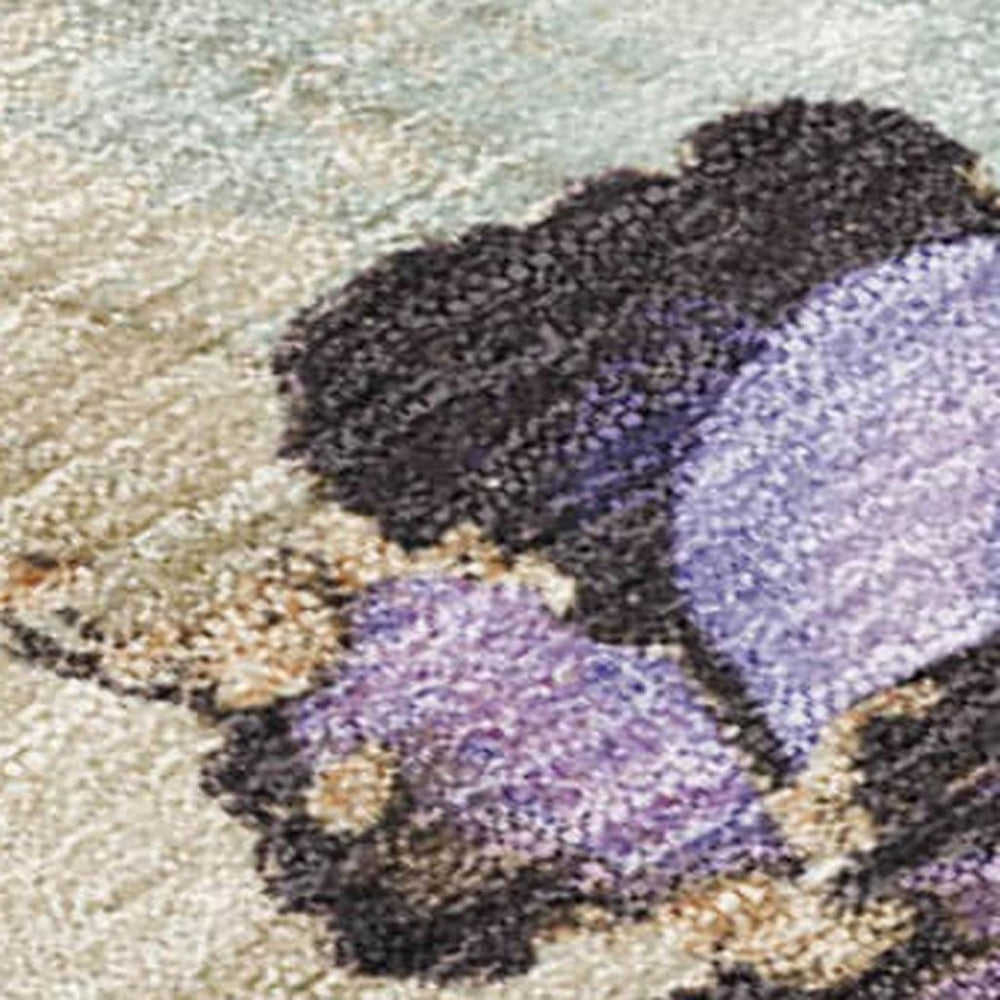 HomeRoots 8' X 10' Abstract Lavender And Beige Washable Area Rug – Durable, Stylish, Indoor/Outdoor Use! 620861