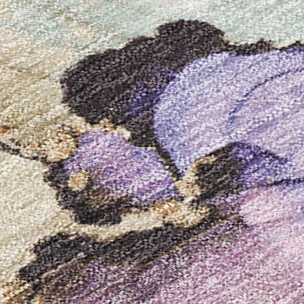 HomeRoots 9' X 12' Stylish Lavender & Beige Abstract Area Rug - Washable, Durable, Perfect for Indoor & Outdoor Use 620862