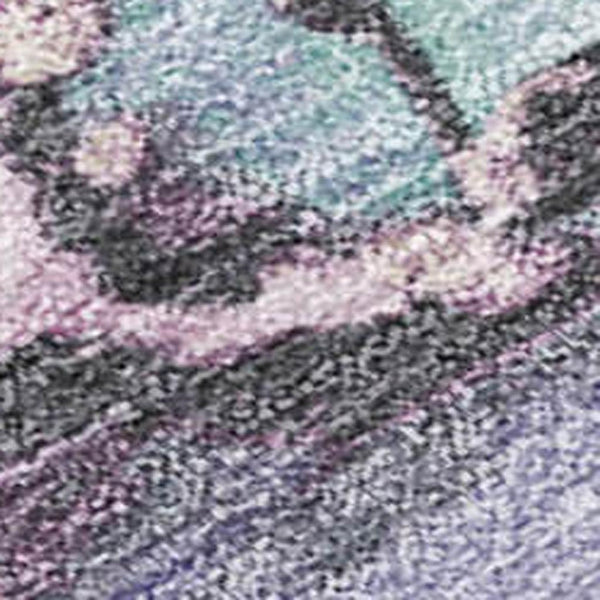 HomeRoots 5' Premium Pale Aqua and Lavender Abstract Washable Area Rug - Durable for Indoor and Outdoor Use! 620865