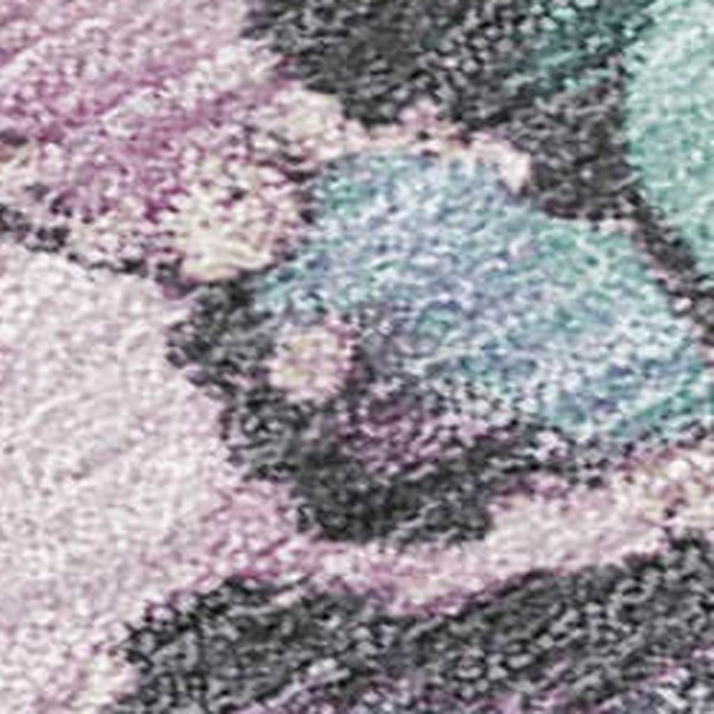 HomeRoots 10' Contemporary Pale Aqua & Lavender Abstract Washable Area Rug for Indoor & Outdoor Spaces 620869