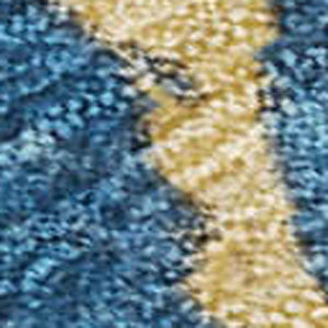 HomeRoots 9' X 12' Blue and Gold Damask Washable Area Rug – Elegant, Durable for Indoor & Outdoor Spaces! 620874