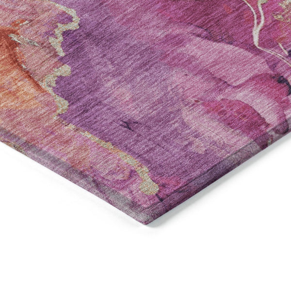 HomeRoots 8' X 10' Vibrant Ruby Red & Purple Abstract Rug - Washable, Durable, Indoor/Outdoor Perfect for Homes! 620897