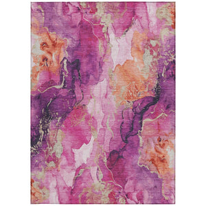 HomeRoots 9' Ruby Red & Purple Abstract Washable Area Rug - Durable, Stylish Indoor/Outdoor Solution for All Spaces 620898