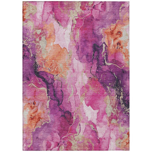 HomeRoots 9' Ruby Red & Purple Abstract Washable Area Rug - Durable, Stylish Indoor/Outdoor Solution for All Spaces 620898