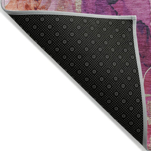 HomeRoots 9' Ruby Red & Purple Abstract Washable Area Rug - Durable, Stylish Indoor/Outdoor Solution for All Spaces 620898