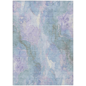 HomeRoots 9' Indoor Outdoor Area Rug in Lavender & Sky Blue - Durable, Washable, Abstract Design for Any Space 620910