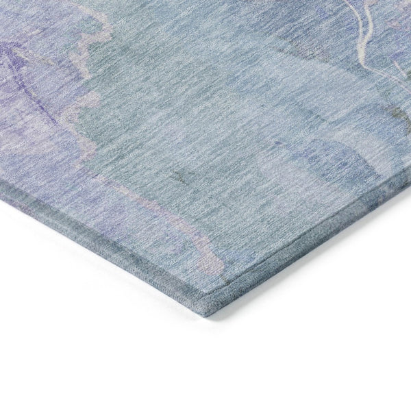 HomeRoots 9' Indoor Outdoor Area Rug in Lavender & Sky Blue - Durable, Washable, Abstract Design for Any Space 620910