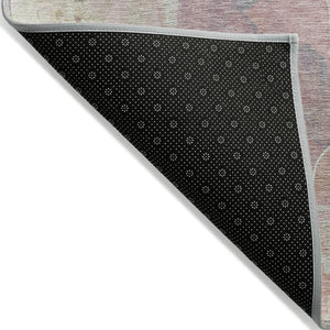 HomeRoots 5' Pink and Beige Abstract Washable Area Rug - Stylish Indoor/Outdoor Design for Easy Care & Durability 620919