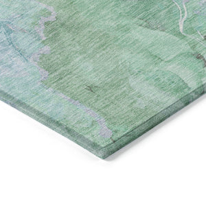 HomeRoots 10' Modern Abstract Aqua & Mint Green Washable Area Rug - Indoor/Outdoor Durability & Style 620929