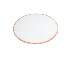 English Elm Alivia Rose Gold Frosted Glass End Table – 5mm Tempered Round Top, Sleek Metal Trim, 40lb Limit B2726P370416