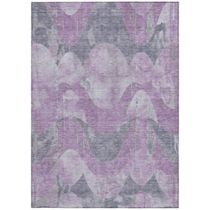 HomeRoots 8' X 10' Stylish Lavender & Gray Abstract Rug - Durable, Washable & Perfect for Indoor/Outdoor Spaces! 620951