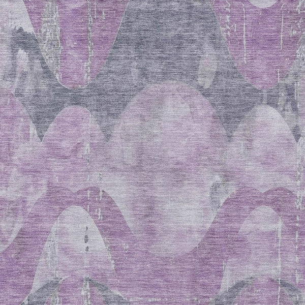 HomeRoots 8' X 10' Stylish Lavender & Gray Abstract Rug - Durable, Washable & Perfect for Indoor/Outdoor Spaces! 620951