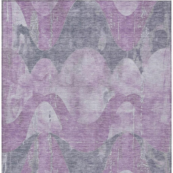 HomeRoots 9' X 12' Elegant Lavender and Gray Abstract Area Rug - Washable, Durable, Ideal for Indoor/Outdoor Use 620952