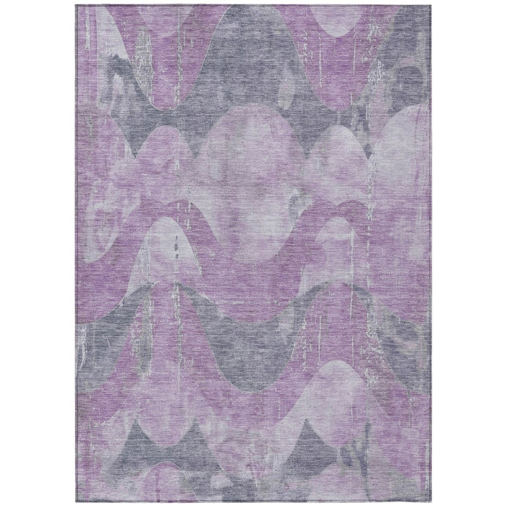 HomeRoots 9' X 12' Elegant Lavender and Gray Abstract Area Rug - Washable, Durable, Ideal for Indoor/Outdoor Use 620952