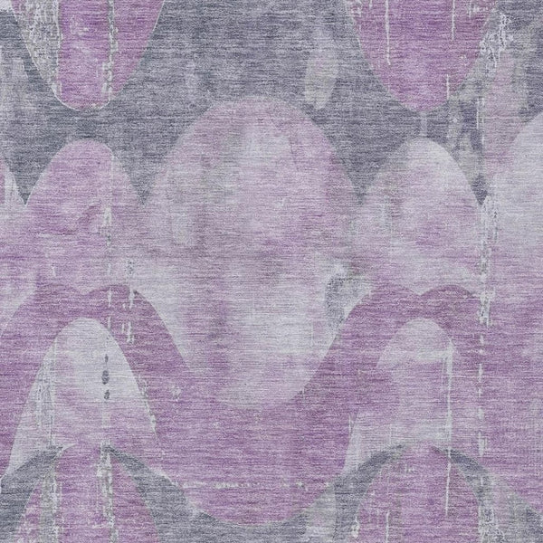 HomeRoots 9' X 12' Elegant Lavender and Gray Abstract Area Rug - Washable, Durable, Ideal for Indoor/Outdoor Use 620952