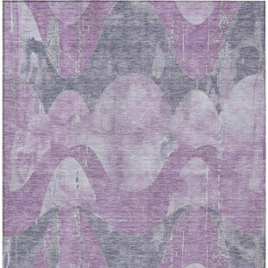 HomeRoots 10' X 14' Stylish Lavender & Gray Abstract Area Rug - Durable, Washable for Indoor/Outdoor Use! 620953