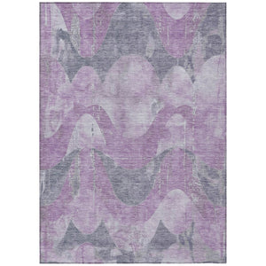 HomeRoots 10' X 14' Stylish Lavender & Gray Abstract Area Rug - Durable, Washable for Indoor/Outdoor Use! 620953
