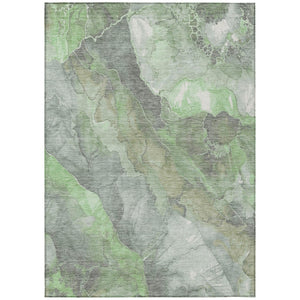 HomeRoots 5' X 8' Floral Green and Gray Washable Rug – Durable Indoor/Outdoor Area Rug for High-Traffic Spaces 620973
