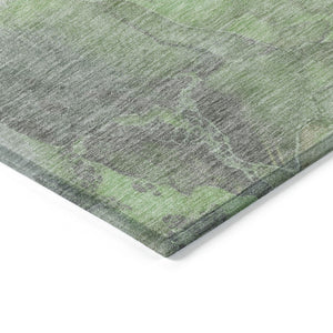 HomeRoots 5' X 8' Floral Green and Gray Washable Rug – Durable Indoor/Outdoor Area Rug for High-Traffic Spaces 620973