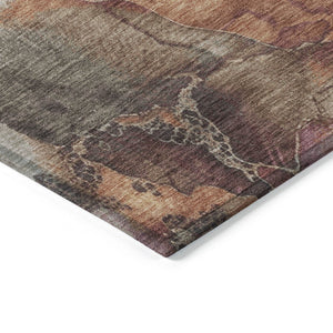 HomeRoots 8' Elegant Round Floral Washable Area Rug in Khaki & Blush - Perfect for Indoor & Outdoor Spaces! 620980