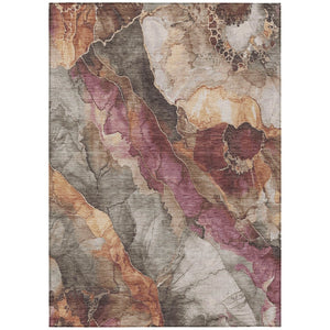 HomeRoots 8' X 10' Stylish Khaki and Blush Floral Area Rug – Washable, Durable, Perfect for Indoor & Outdoor Use! 620981