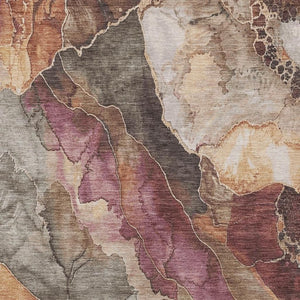 HomeRoots 10' Khaki and Blush Floral Washable Area Rug - Durable Indoor/Outdoor Design for High-Traffic Spaces 620983