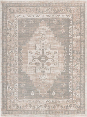 Unique Loom Whitney Geneva Machine Made Border Rug Mink, Light Brown/Ivory 9' 0" x 12' 0"