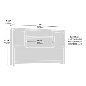 English Elm Hutch, Sleek Black Finish Modern Storage Solution With Adjustable Shelves And Open Display Space B356P402581